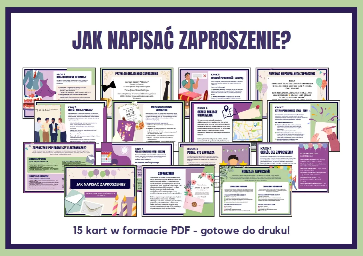 infografika kluczowe elementy zaproszenia