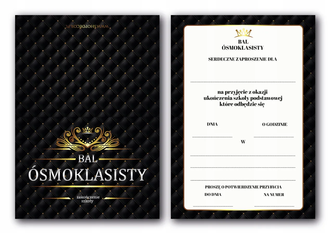 stylowe zaproszenie na bal ósmoklasisty tekst