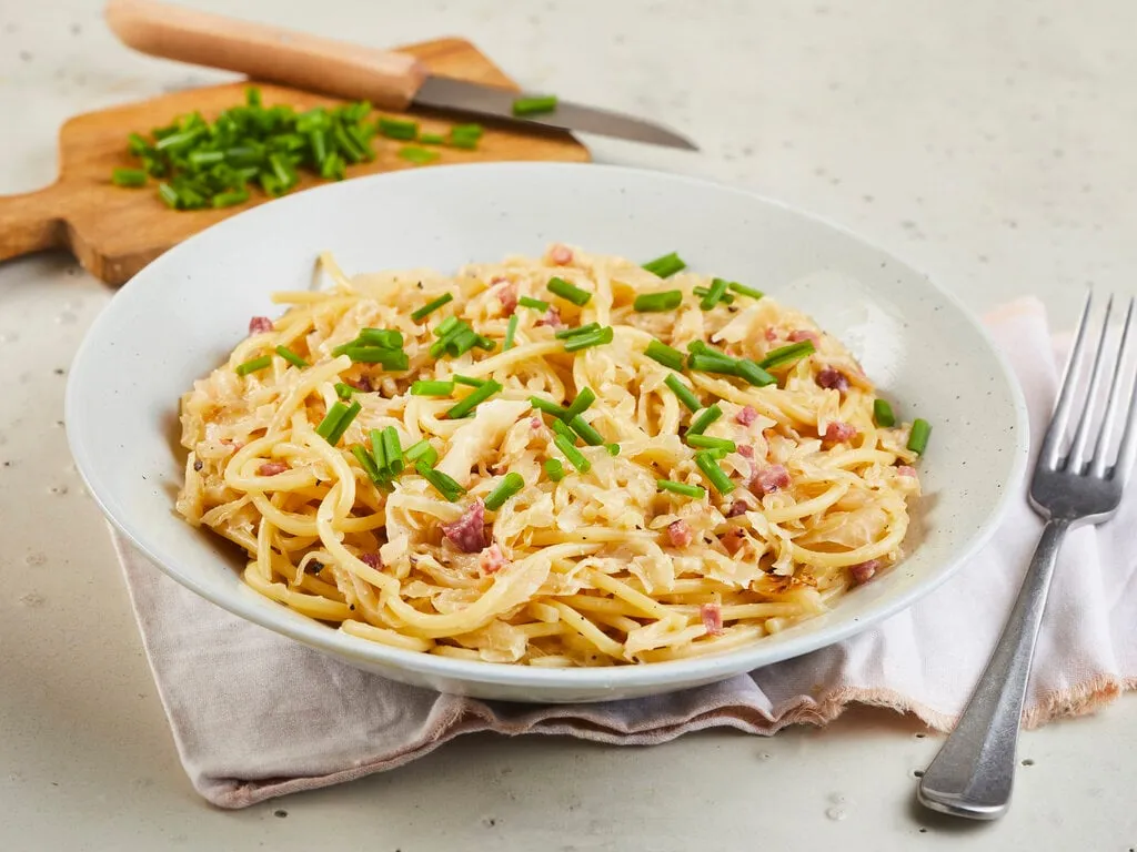 Zutaten Nudeln mit Sauerkraut