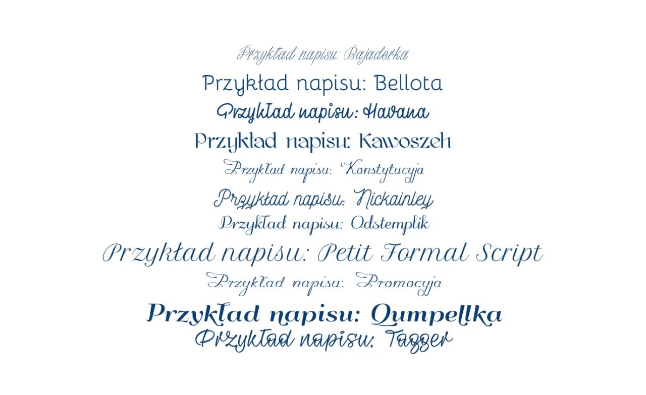 przykłady czcionek pismo szkolne polskie
