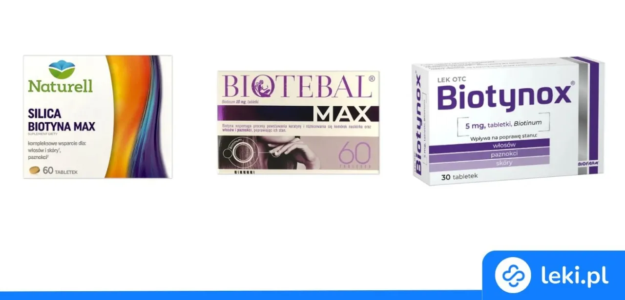 Por&oacute;wnanie dawek biotyny w lekach i suplementach