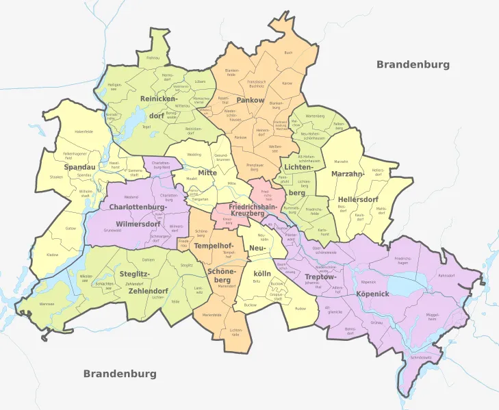 Mapa cen wynajmu mieszkań Berlin dzielnice