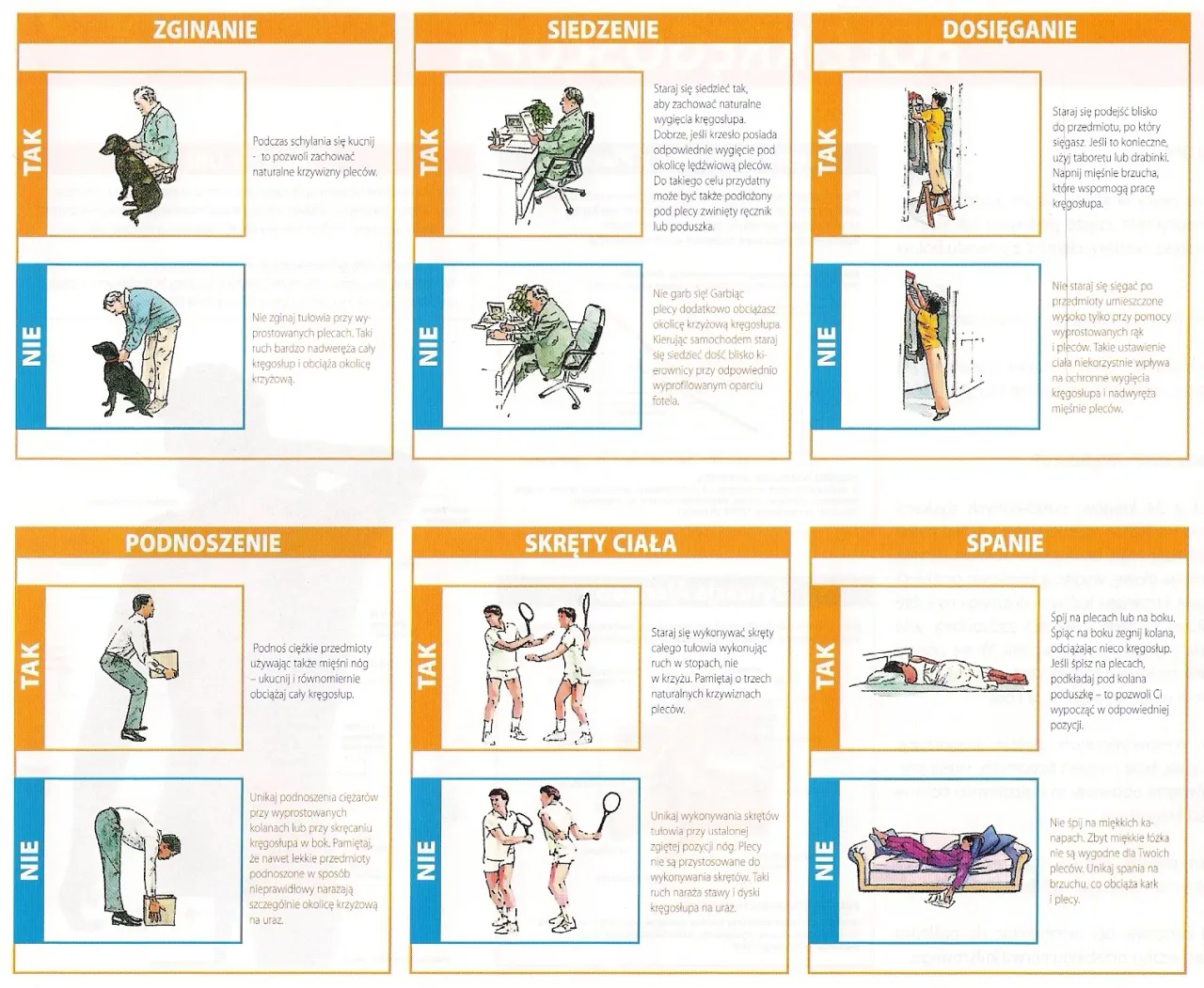 Niebezpieczne ćwiczenia dla kręgosłupa infografika