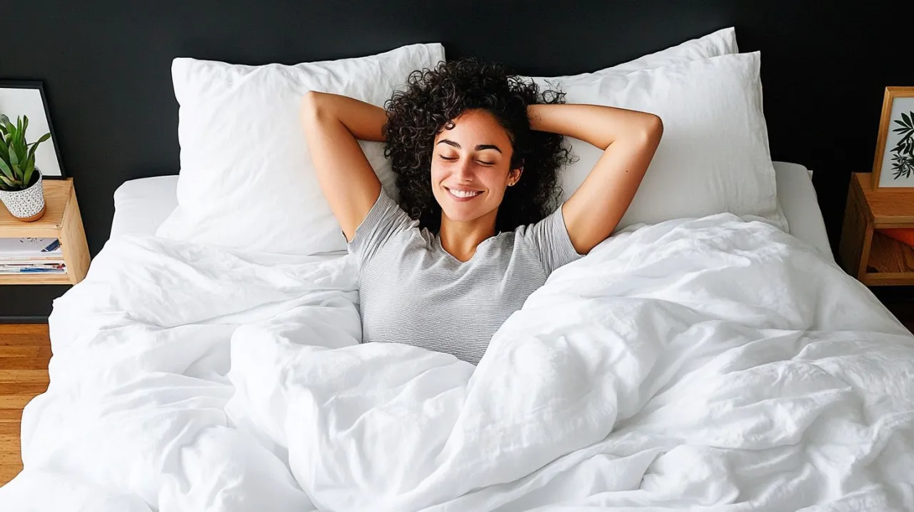 idealnie pościelone ł&oacute;żko hotelowe biała pościel