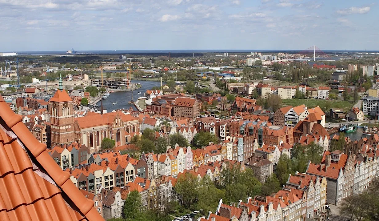 Panorama Gdańska z wieży Bazyliki Mariackiej