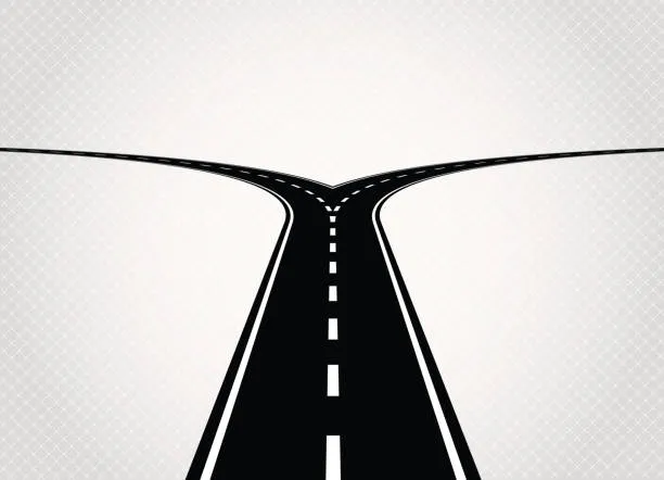 rozwidlenie dr&oacute;g symbol wyboru innej ścieżki