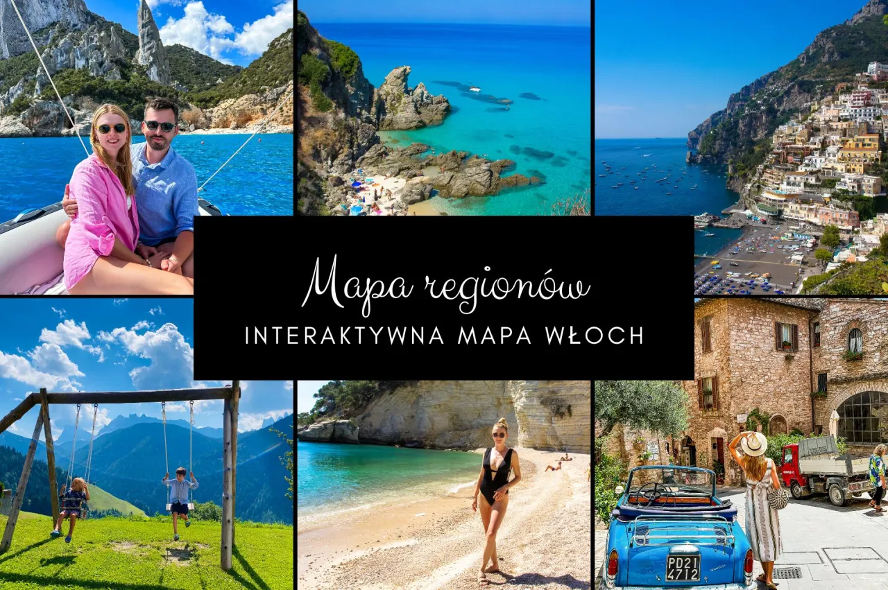 Mapa Włoch z ikonami noclegów