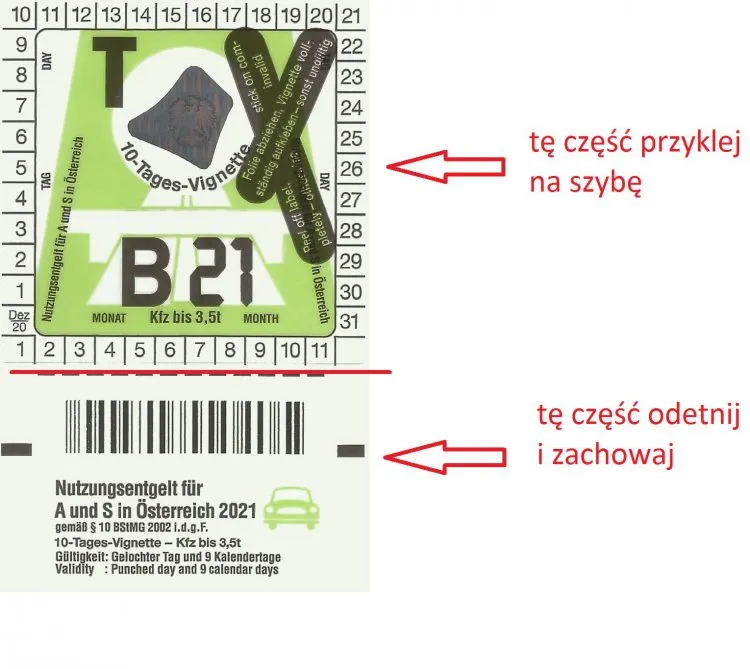 Winieta Austria cyfrowa vs naklejka
