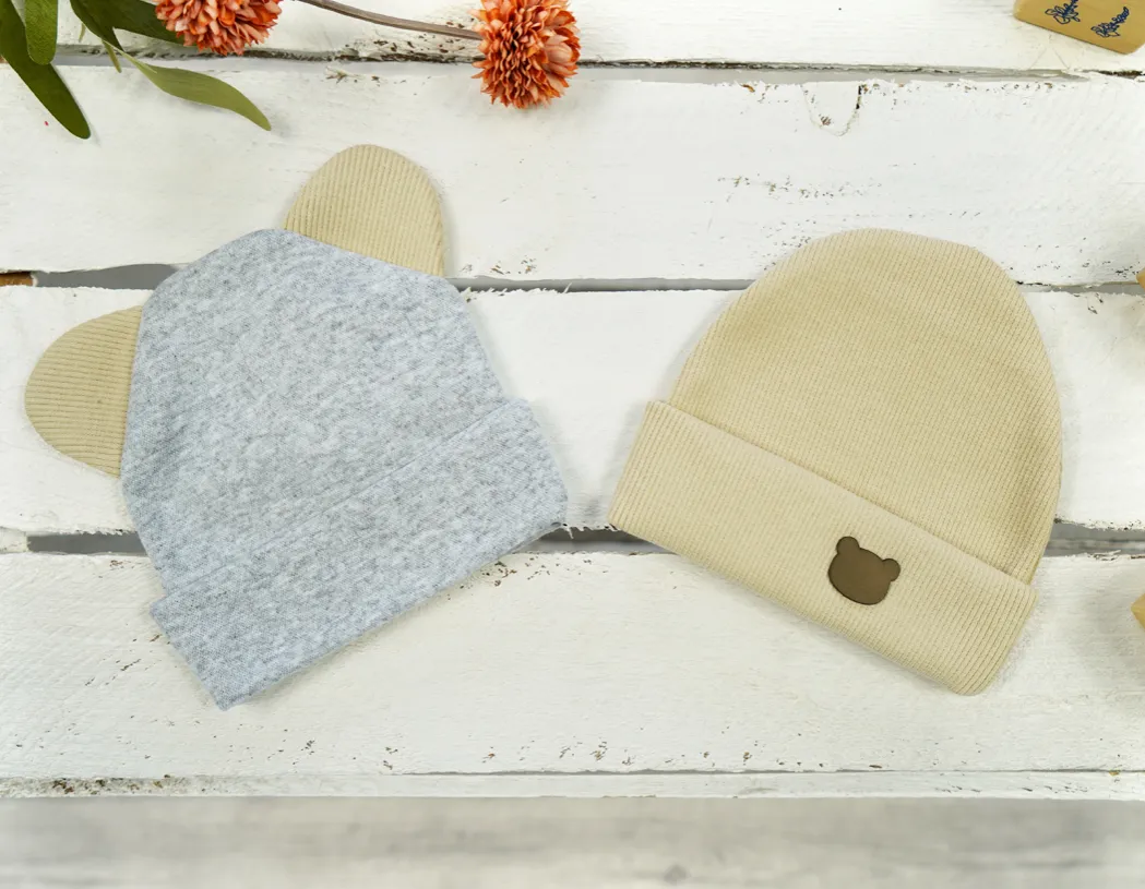 przykłady uszytych czapek dziecięcych beanie smerfetka z uszami