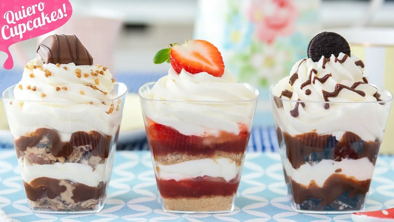 Vasitos de postre sin horno variados