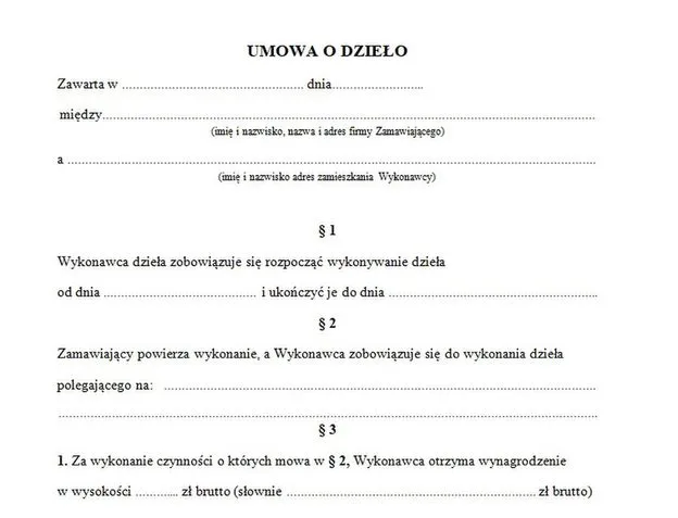 Umowa o dzieło z własnym pracodawcą schemat
