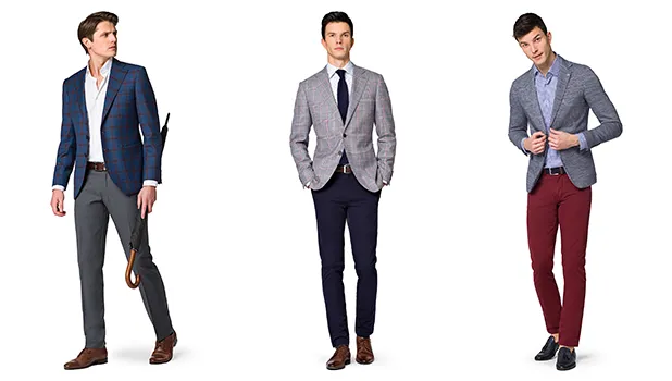 Mężczyzna w garniturze typ sylwetki O