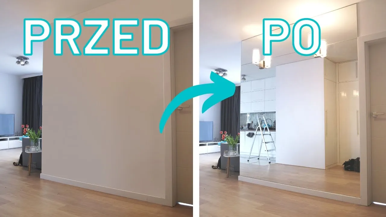 małe mieszkanie optycznie powiększone jasne kolory lustra