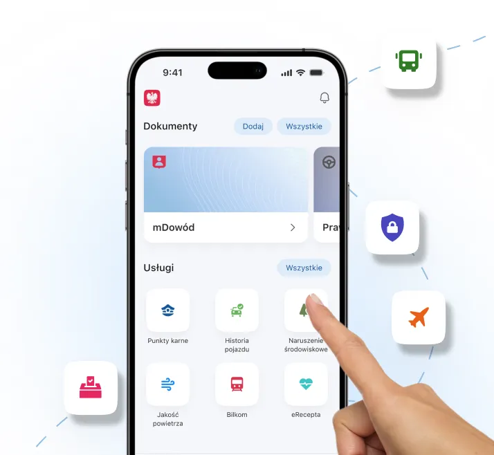 aplikacja mObywatel na ekranie smartfona