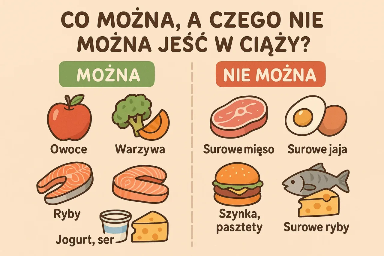 infografika czego nie jeść w ciąży