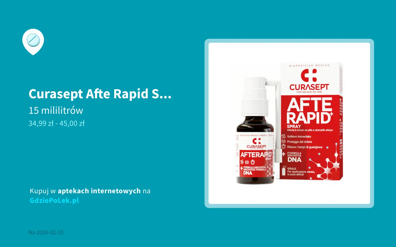 preparaty na afty bez recepty żele spraye