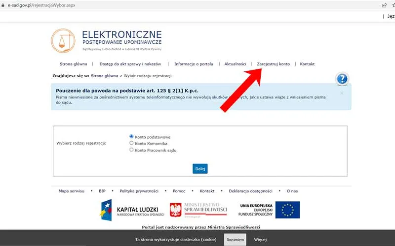 Strona główna e-sądu gov pl