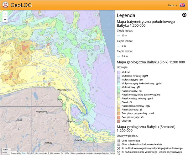 Mapa batymetryczna Bałtyku z głębiami