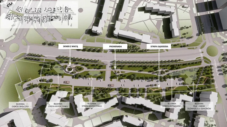 Park linearny Trasa Świętokrzyska wizualizacje