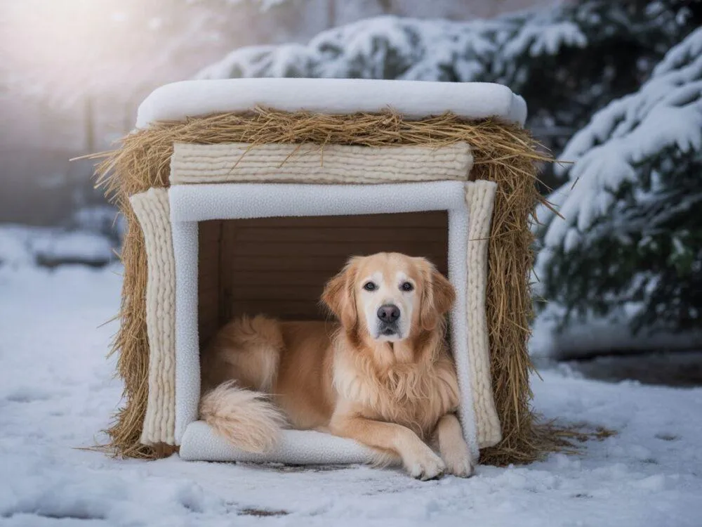 Montaż styropianu w budzie dla psa