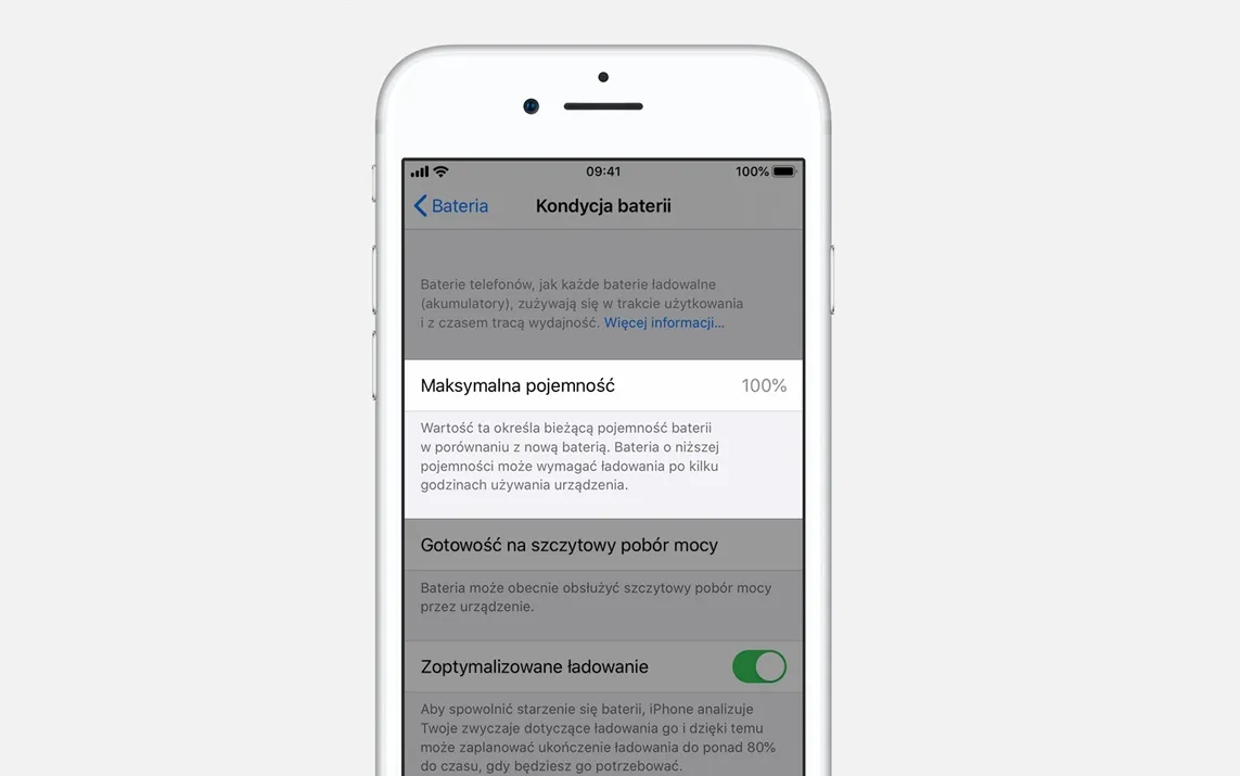 iPhone 6s kondycja baterii ustawienia