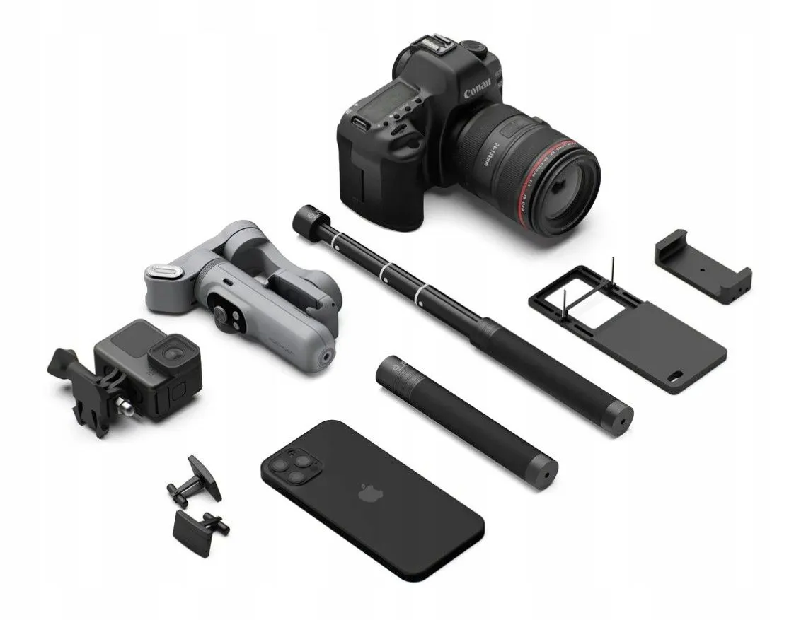 akcesoria do filmowania lustrzanką (mikrofon, gimbal, obiektyw)