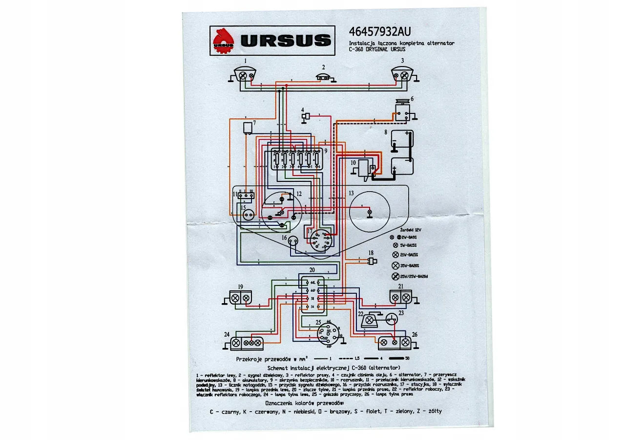 koszty wymiana prądnica alternator Ursus C-360 infografika
