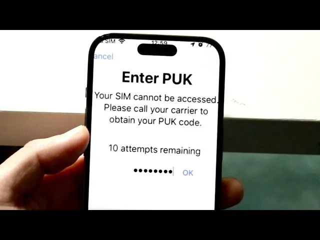 iPhone SIM card PUK code