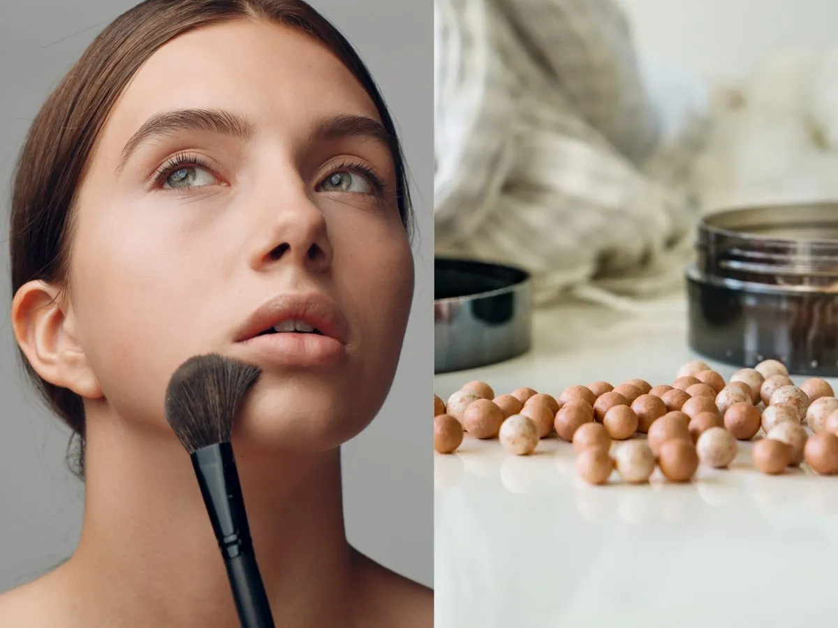 Puder w kulkach rozświetlający makijaż