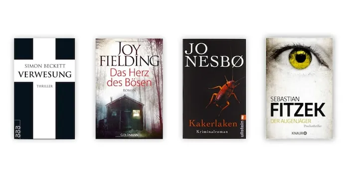 B&uuml;cherstapel deutsche Thriller Autoren Bestseller