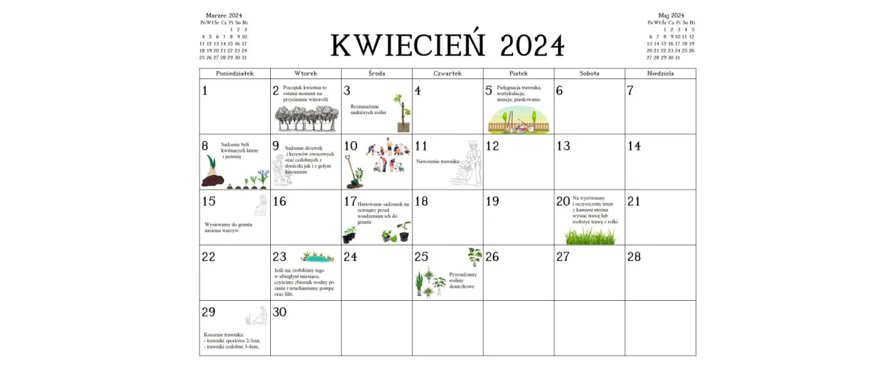 Kalendarz prac ogrodowych w Polsce