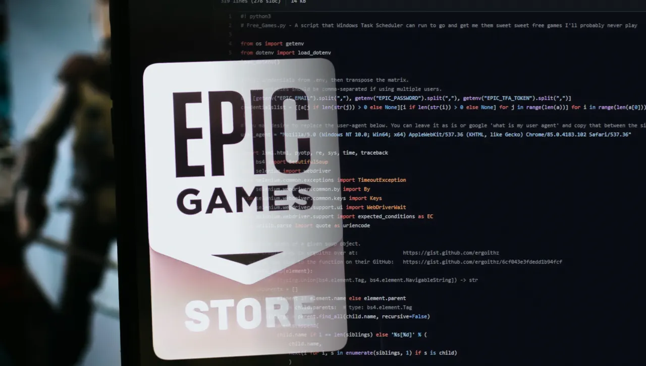 Zrzut ekranu z Epic Games Store z darmowymi grami