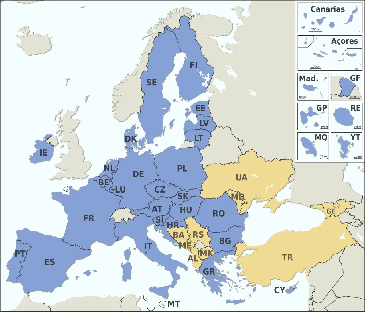 mapa terytori&oacute;w specjalnych UE celne