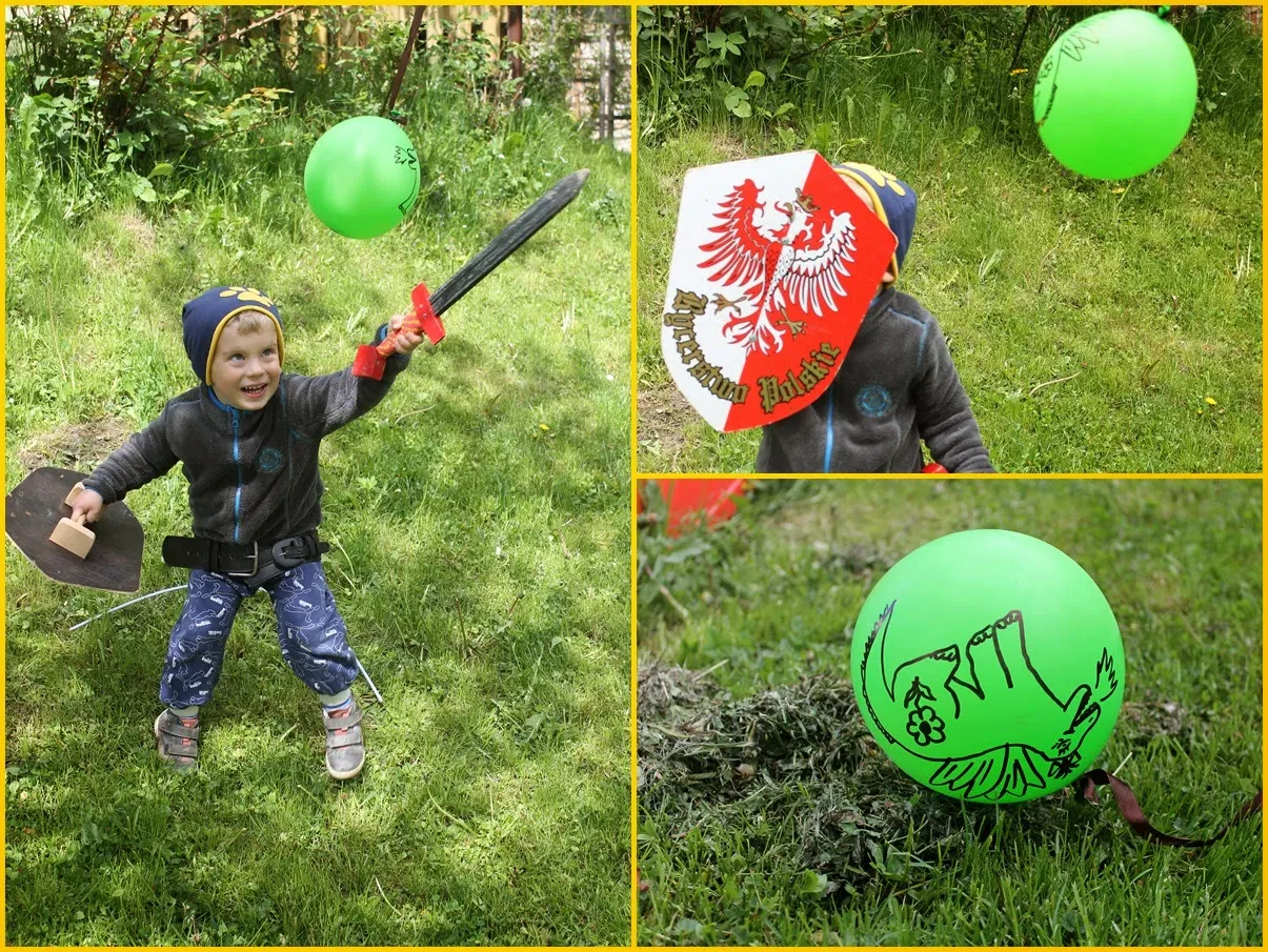 Dziecko elektryzujące balonem włosy