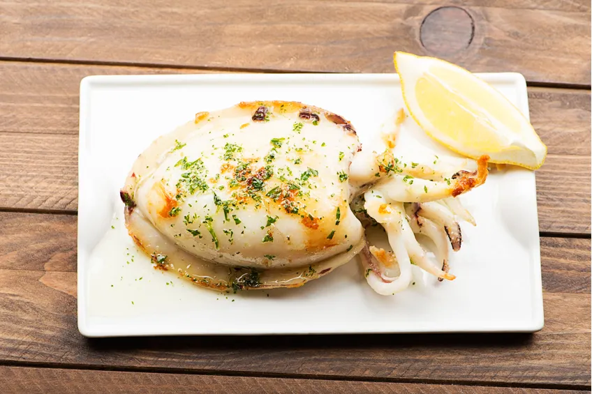 Seiche grill&eacute;e plancha