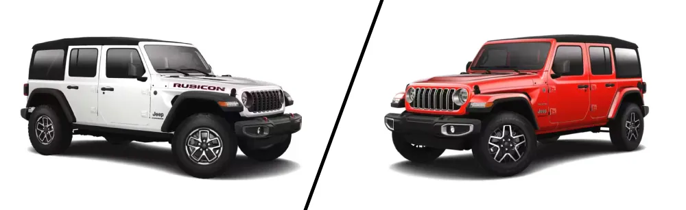 Jeep Wrangler Sahara vs Rubicon porównanie wizualne