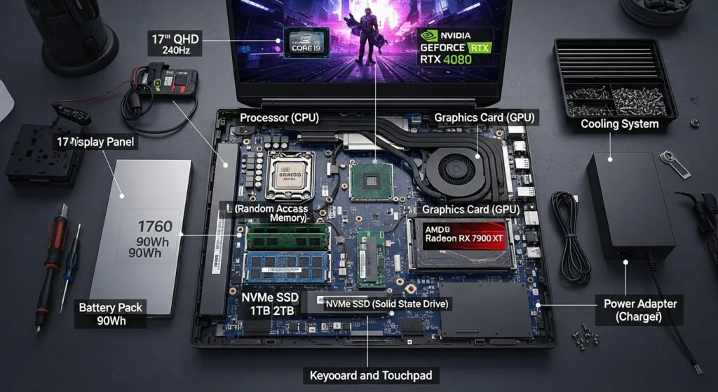 Laptop Komponenten Übersicht: Prozessor, RAM, SSD, Display
