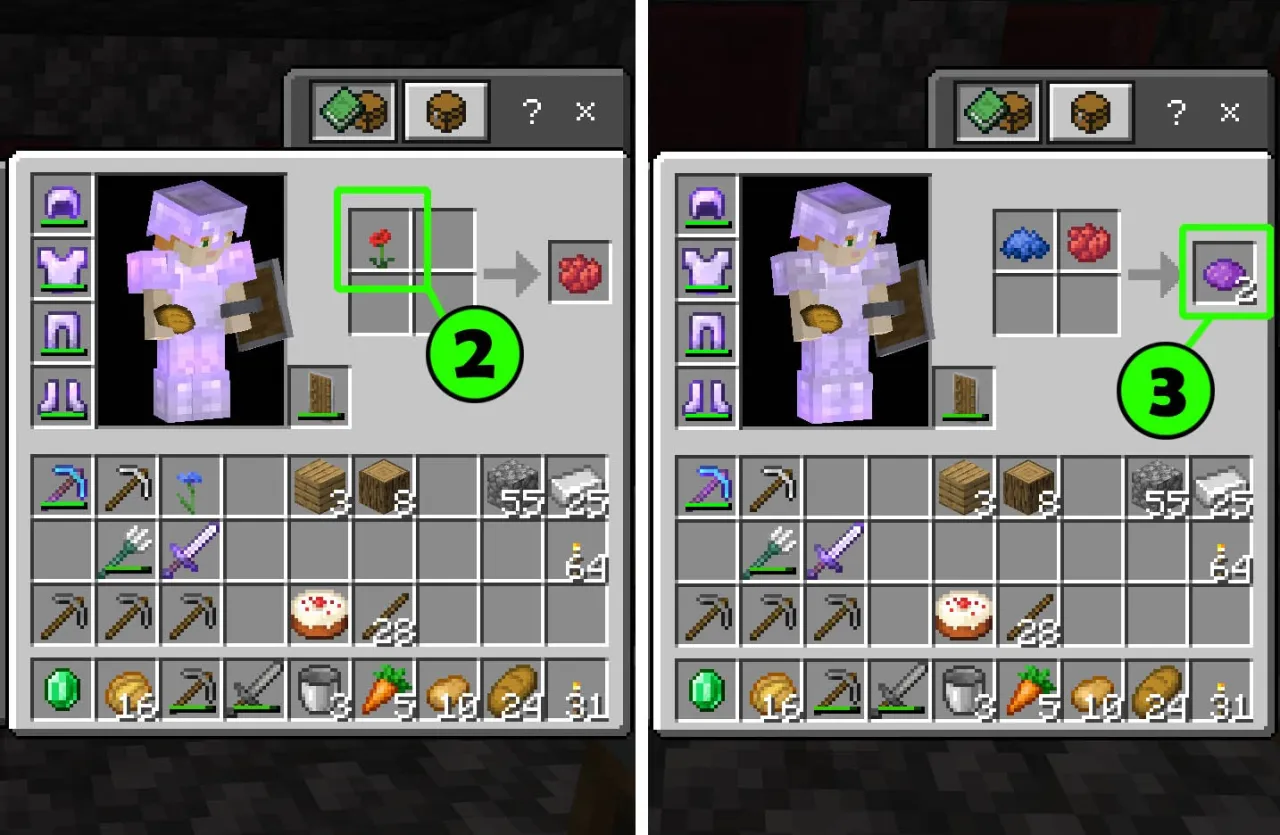 Minecraft zastosowania zielony barwnik