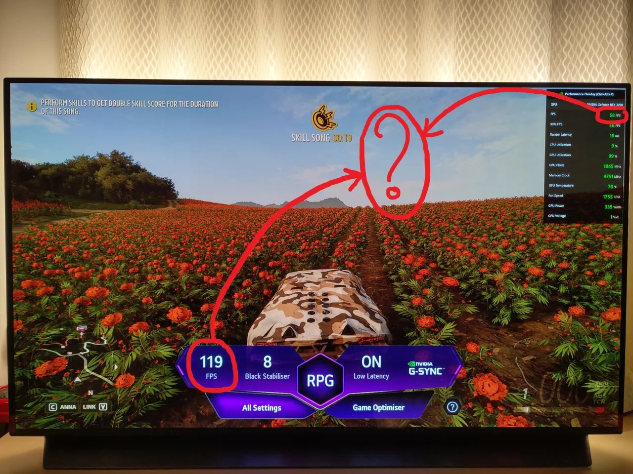 LG TV game mode refresh rate display