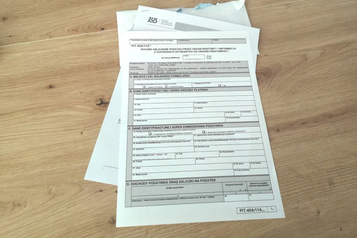 PIT-40A wz&oacute;r formularza ZUS