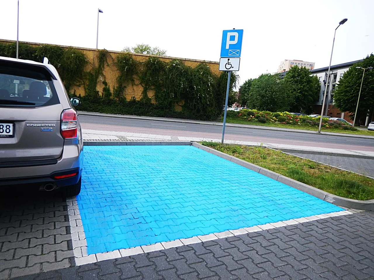 Parkowanie na miejscu dla niepełnosprawnych, parkowanie na trawniku, blokowanie wyjazdu