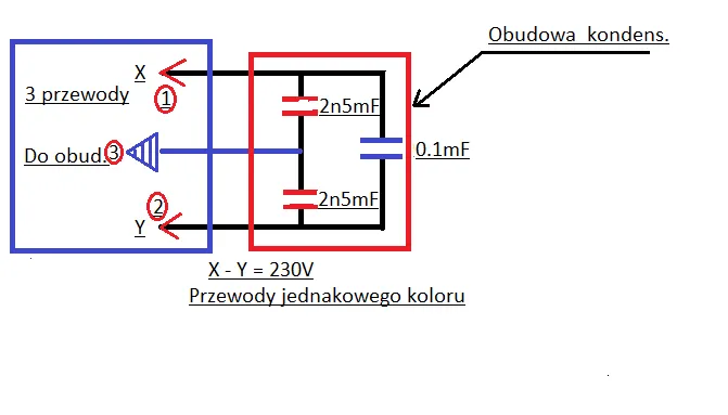schemat podłączenia kondensatora wiertarka Celma