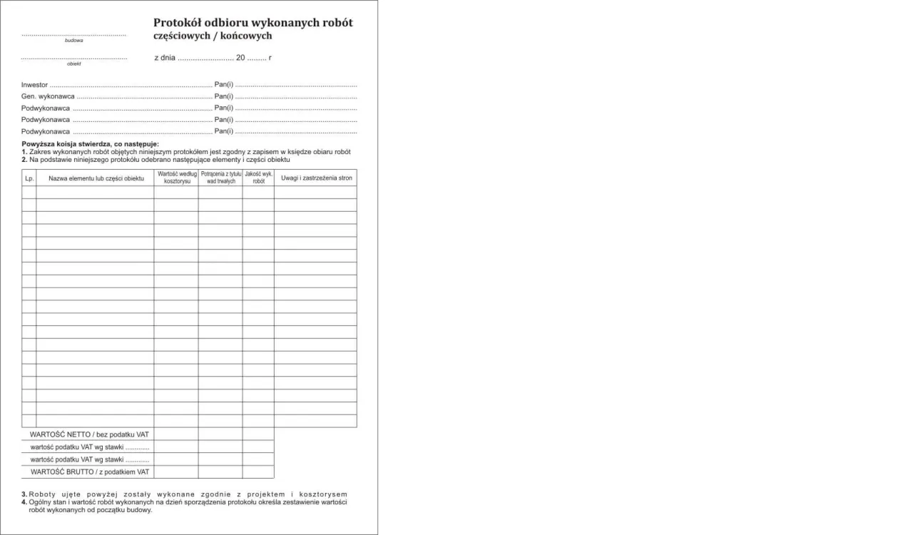 protokoły odbioru technicznego budynek