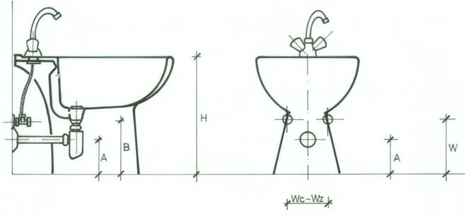 montaż bidetu stojącego schemat