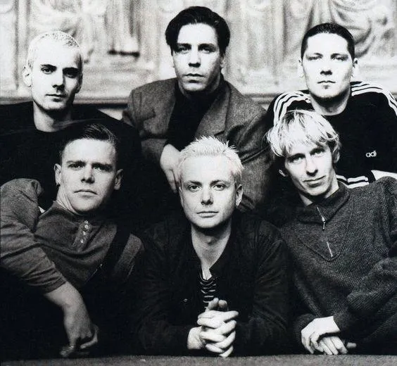 Rammstein band members early 90s black and white