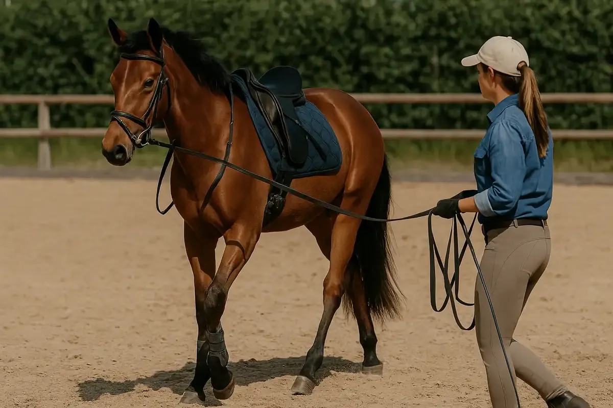 Ćwiczenia z koniem z ziemi, praca na lonży, ustępowanie od nacisku