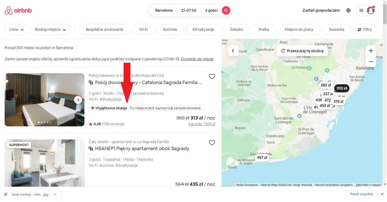 mapa portali rezerwacyjnych tanie noclegi