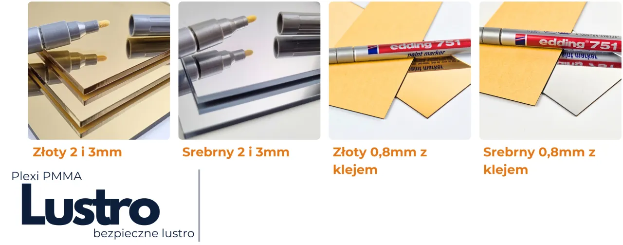por&oacute;wnanie lustra akrylowego i szklanego