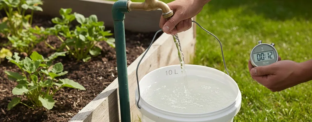 test wiadra pomiar wydajności wody