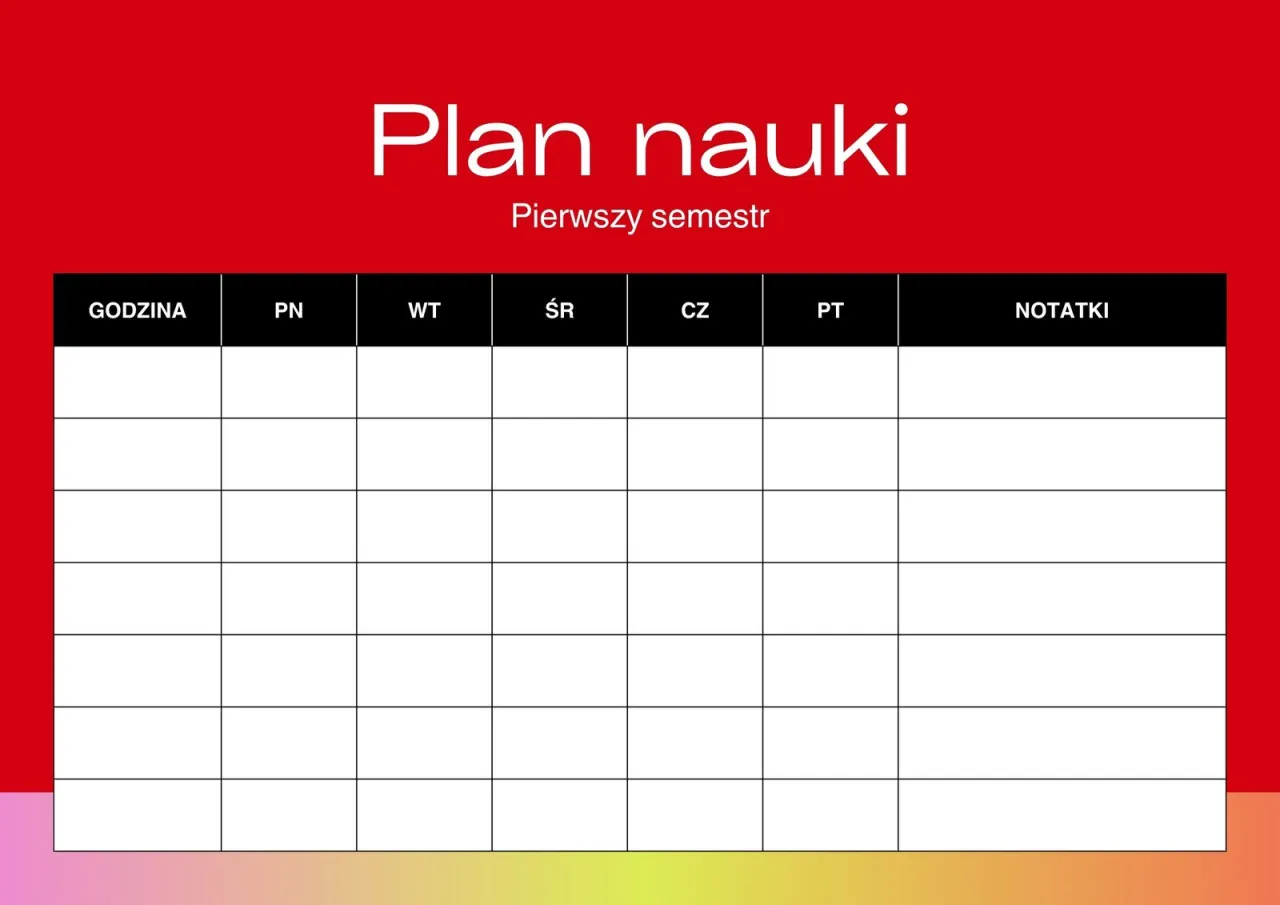 planowanie nauki medycyna harmonogram